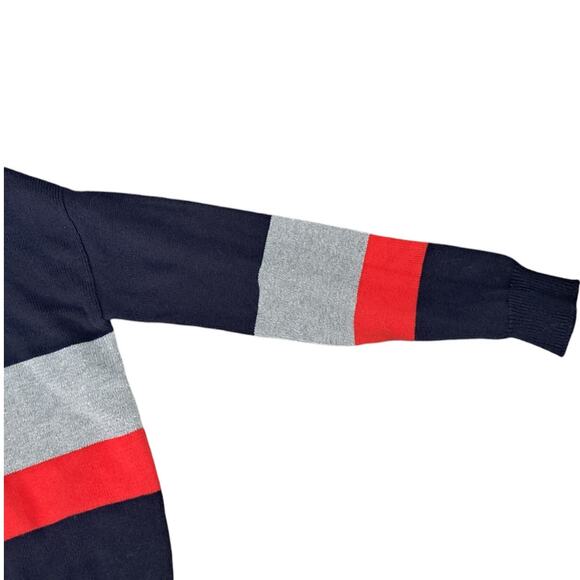 NWT Harper Canyon Girls Navy Red Silver Metallic Knit Sweater Size Small 7/8 - Picture 6 of 8